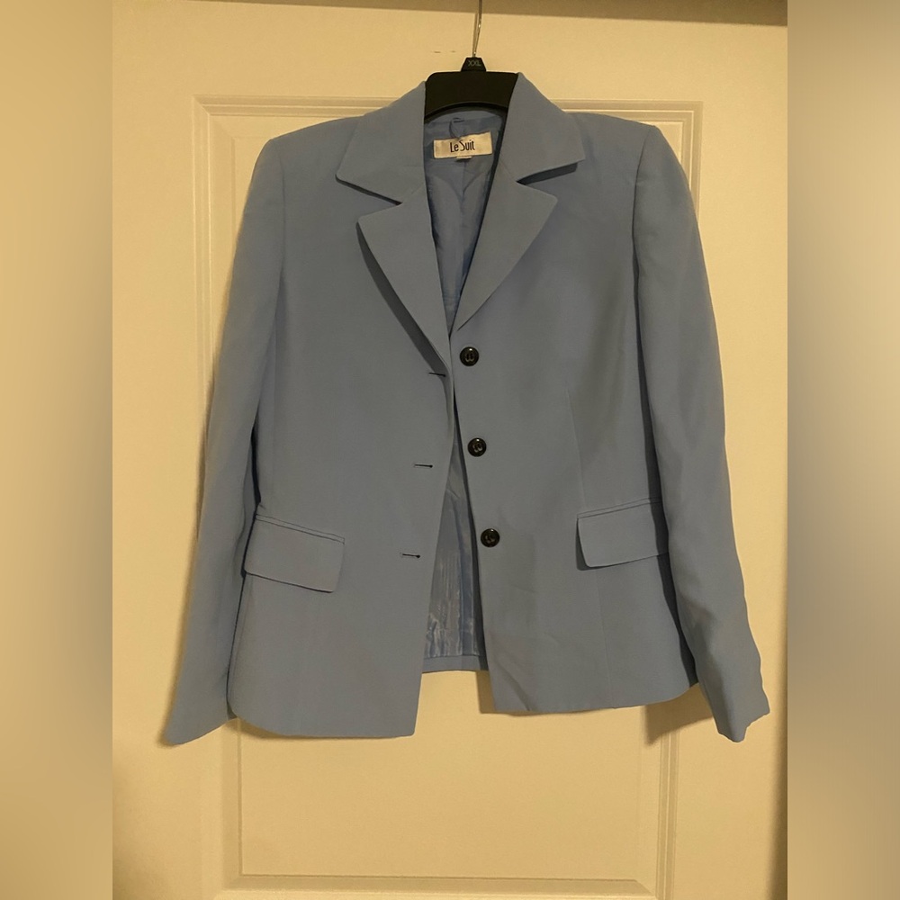 Le Suit Sky Blue Blazer with Dark Buttons